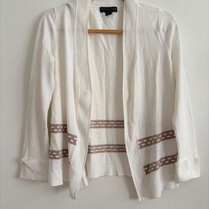 Sandra Ingrish Cream and Brown Striped Cardigan